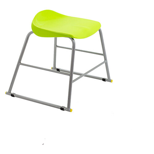 Titan High Backless Classroom Stool Size 3 445mm Seat Height (Ages: 6-8 Years) Polly Lipped Seat with Skid Base Lime T90-L - 5 Year Guarantee