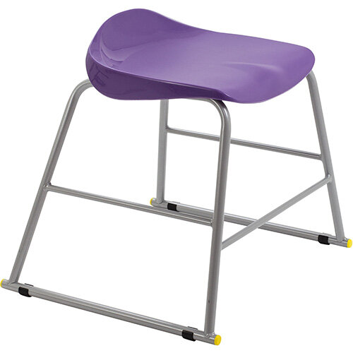 Titan High Backless Classroom Stool Size 3 445mm Seat Height (Ages: 6-8 Years) Polly Lipped Seat with Skid Base Purple T90-P - 5 Year Guarantee