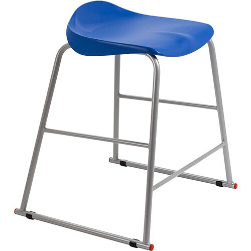 Titan High Backless Classroom Stool Size 4 560mm Seat Height (Ages: 8-11 Years) Polly Lipped Seat with Skid Base Blue T91-B - 5 Year Guarantee