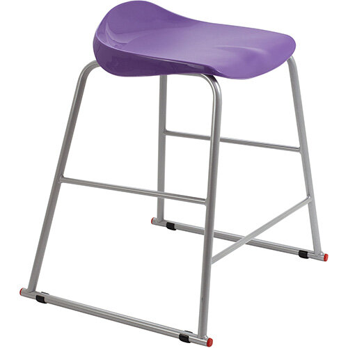 Titan High Backless Classroom Stool Size 4 560mm Seat Height (Ages: 8-11 Years) Polly Lipped Seat with Skid Base Purple T91-P - 5 Year Guarantee