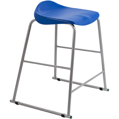 Titan High Backless Classroom Stool Size 5 610mm Seat Height (Ages: 11-14 Years) Polly Lipped Seat with Skid Base Blue T92-B - 5 Year Guarantee