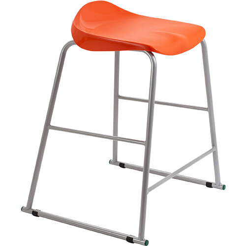 Titan High Backless Classroom Stool Size 5 610mm Seat Height (Ages: 11-14 Years) Polly Lipped Seat with Skid Base Orange T92-O - 5 Year Guarantee Titan High Backless Classroom Stool Size 5 610mm Seat Height (Ages: 11-14 Years) Polly Lipped Seat with Skid Base Orange T92-O - 5 Year Guarantee