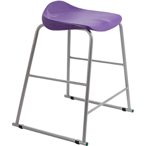 Titan High Backless Classroom Stool Size 5 610mm Seat Height (Ages: 11-14 Years) Polly Lipped Seat with Skid Base Purple T92-P - 5 Year Guarantee