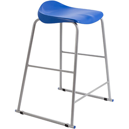 Titan High Backless Classroom Stool Size 6 685mm Seat Height (Ages: 14+ Years) Polly Lipped Seat with Skid Base Blue T93-B - 5 Year Guarantee