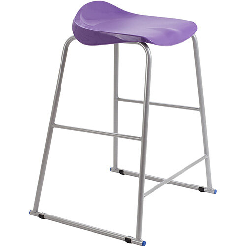 Titan High Backless Classroom Stool Size 6 685mm Seat Height (Ages: 14+ Years) Polly Lipped Seat with Skid Base Purple T93-P - 5 Year Guarantee