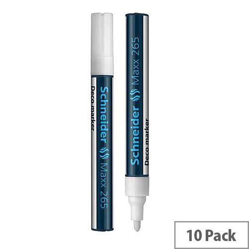 Schneider Deco Liquid Chalk Marker Bullet Tip 265 White 1-3mm Pack of 10 Schneider Deco Liquid Chalk Marker Bullet Tip 265 White 1-3mm Pack of 10