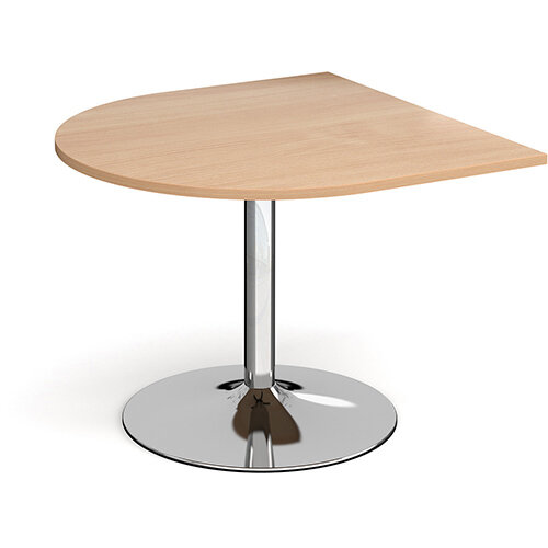 Trumpet Base Radial D-End Boardroom Table Extension 1000mm x 1000mm - Chrome Base &Beech Top Trumpet Base Radial D-End Boardroom Table Extension 1000mm x 1000mm - Chrome Base &Beech Top