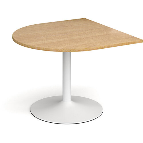 Trumpet Base Radial D-End Boardroom Table Extension 1000mm x 1000mm - White Base &Oak Top Trumpet Base Radial D-End Boardroom Table Extension 1000mm x 1000mm - White Base &Oak Top