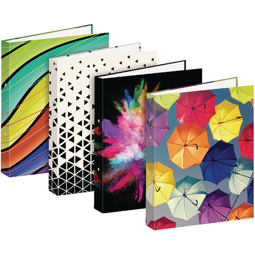 A4 Fashion Assorted 25mm Board 2 Ring Binder Pack of 12 301648