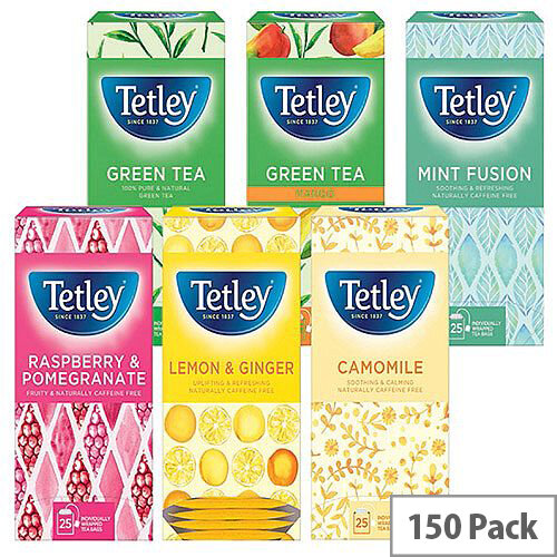 Tetley Fruit and Herbal Tea Starter Assorted Flavours Teabags Pack of 6
