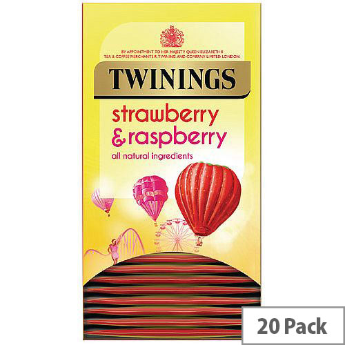 Twinings Strawberry and Raspberry Individually Packaged Tea Bags Pack of 20 F14377 Twinings Strawberry and Raspberry Individually Packaged Tea Bags Pack of 20 F14377