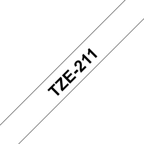 Compatible Brother TZE211 Black on White Label Tape 6mm x 8m Pack of 5 Compatible Brother TZE211 Black on White Label Tape 6mm x 8m Pack of 5