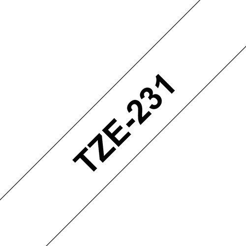Compatible Brother TZE231 12mm Black on White Label Tape 8m Pack of 5 Compatible Brother TZE231 12mm Black on White Label Tape 8m Pack of 5