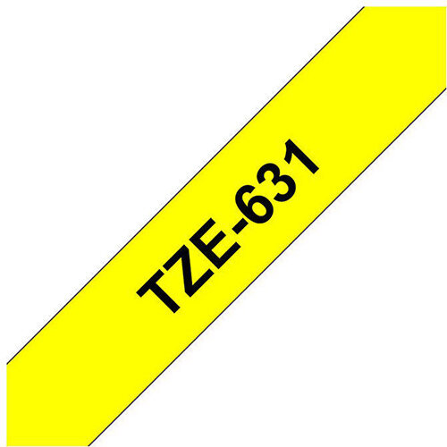 Compatible Brother TZE631 Black on Yellow Label Tape 12mm x 8m Pack of 5 Compatible Brother TZE631 Black on Yellow Label Tape 12mm x 8m Pack of 5