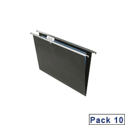 Rexel Crystalfile Foolscap Heavy Duty Suspension File 15mm Black Pack