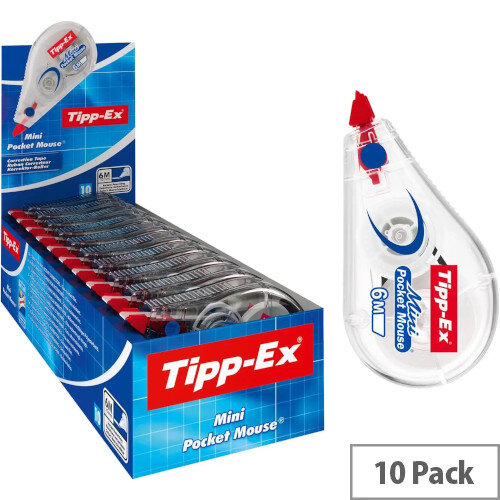 Tipp-Ex Mini Pocket Mouse Correction Tape Roller - 5mm x 5m - Pack of 10