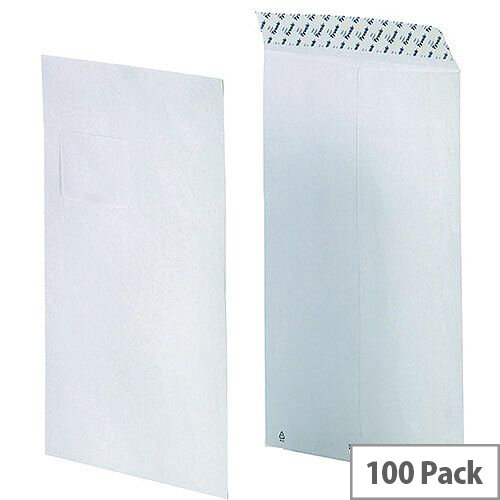 Tyvek Envelope 229x324mm C4 90gsm Window White (Pack of 100)