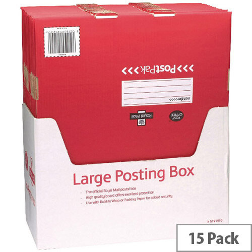 Postpak Large Mailing/Postal Boxes W106 x D168 x H43mm Pack of 15