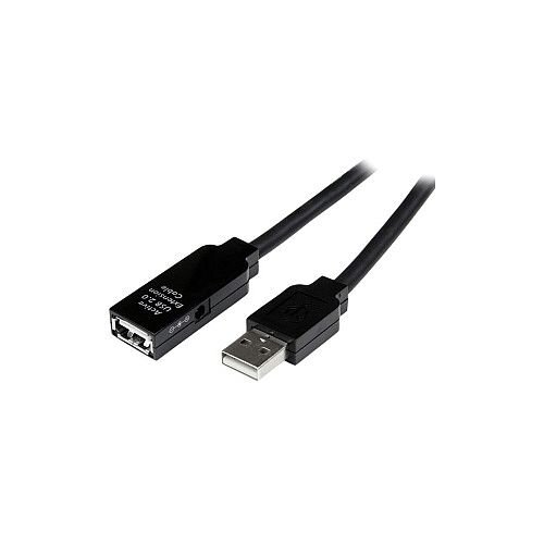 StarTech 25m USB 2.0 Active Extension Cable M/F 1 x Type A Male USB 1 x Type A Female USB Extension Cable Nickel Plated Connector Black StarTech 25m USB 2.0 Active Extension Cable M/F 1 x Type A Male USB 1 x Type A Female USB Extension Cable Nickel Plated Connector Black