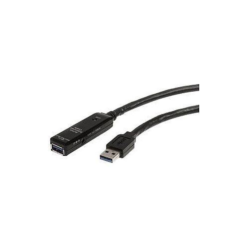 StarTech 10m USB 3.0 Active Extension Cable M/F 1 x Type A Male USB 1 x Type A Female USB Nickel-plated Connectors Black