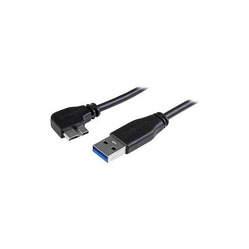 StarTech 0.5m 20in Slim Micro USB 3.0 Cable M/M USB 3.0 A to Left-Angle Micro USB USB 3.1 Gen 1 5 Gbps 1 x Type A Male USB 1 x Type B Male Micro USB USB3AU50CMLS