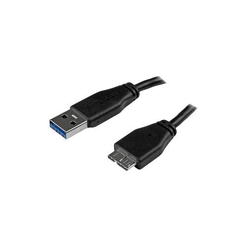 StarTech 2m 6ft Slim SuperSpeed USB 3.0 A to Micro B Cable M/M 1 x Type A Male USB 1 x Micro Type B Male USB Nickel Plated Connector Black USB3AUB2MS StarTech 2m 6ft Slim SuperSpeed USB 3.0 A to Micro B Cable M/M 1 x Type A Male USB 1 x Micro Type B Male USB Nickel Plated Connector Black USB3AUB2MS