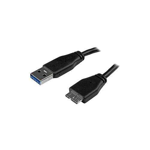 StarTech 3m 10ft Slim SuperSpeed USB 3.0 A to Micro B Cable M/M 1 x Type A Male USB 1 x Type B Male Micro USB Nickel Plated Connector Black USB3AUB3MS StarTech 3m 10ft Slim SuperSpeed USB 3.0 A to Micro B Cable M/M 1 x Type A Male USB 1 x Type B Male Micro USB Nickel Plated Connector Black USB3AUB3MS