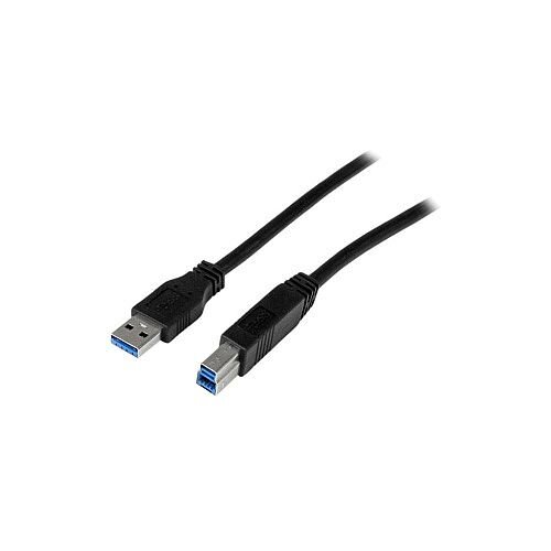 StarTech 2m 6 ft Certified SuperSpeed USB 3.0 A to B Cable M/M 1 x Type A Male USB Male USB 1 x Type B Male USB Nickel Plated Connector Black USB3CAB2M