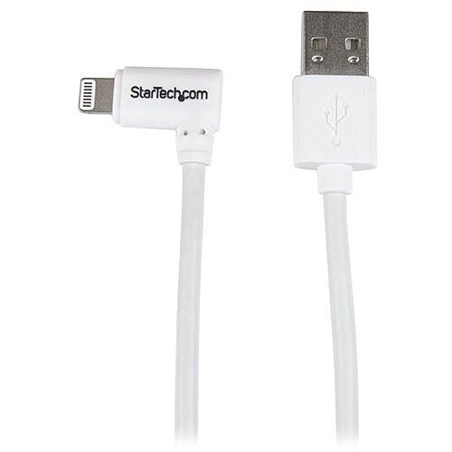 STARTECH 1M ANGLED LIGHTNING CABLE FOR IPHONE/IPOD/IPAD WHITE 3FT USBLT1MWR STARTECH 1M ANGLED LIGHTNING CABLE FOR IPHONE/IPOD/IPAD WHITE 3FT USBLT1MWR
