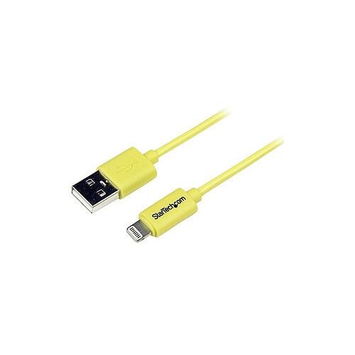 StarTech 1m (3ft) Yellow Apple 8-pin Lightning Connector to USB Cable for iPhone / iPod / iPad 1 x Lightning Male Proprietary Connector 1 x Type A Male USB Nickel Plated StarTech 1m (3ft) Yellow Apple 8-pin Lightning Connector to USB Cable for iPhone / iPod / iPad 1 x Lightning Male Proprietary Connector 1 x Type A Male USB Nickel Plated