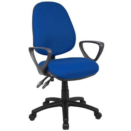 Vantage 100 2 lever PCB operators chair with fixed arms - blue