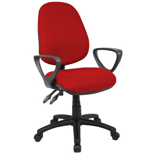Vantage 100 2 lever PCB operators chair with fixed arms - burgundy Vantage 100 2 lever PCB operators chair with fixed arms - burgundy