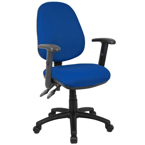 Vantage 100 2 lever PCB operators chair with adjustable arms - blue Vantage 100 2 lever PCB operators chair with adjustable arms - blue