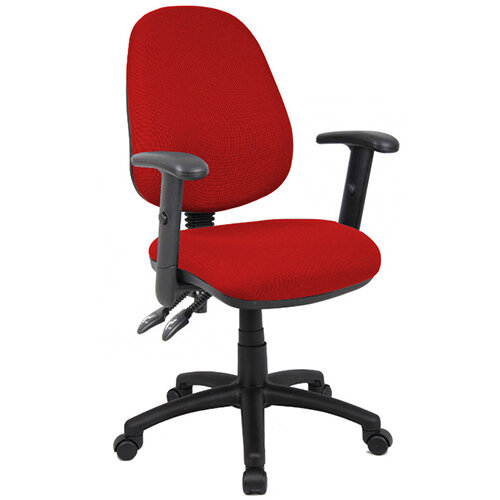 Vantage 100 2 lever PCB operators chair with adjustable arms - burgundy Vantage 100 2 lever PCB operators chair with adjustable arms - burgundy
