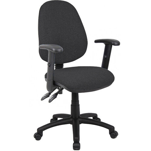 Vantage 100 2 lever PCB operators chair with adjustable arms - charcoal Vantage 100 2 lever PCB operators chair with adjustable arms - charcoal