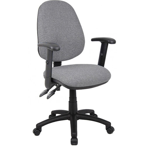 Vantage 100 2 lever PCB operators chair with adjustable arms - grey Vantage 100 2 lever PCB operators chair with adjustable arms - grey