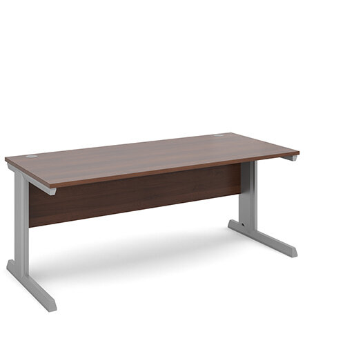 Vivo straight desk 1800mm x 800mm - silver frame, walnut top Vivo straight desk 1800mm x 800mm - silver frame, walnut top