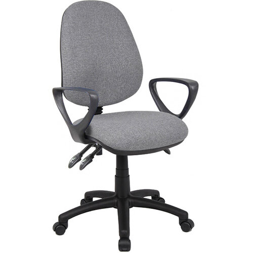 Vantage 200 3 lever asynchro operators chair with fixed arms - grey