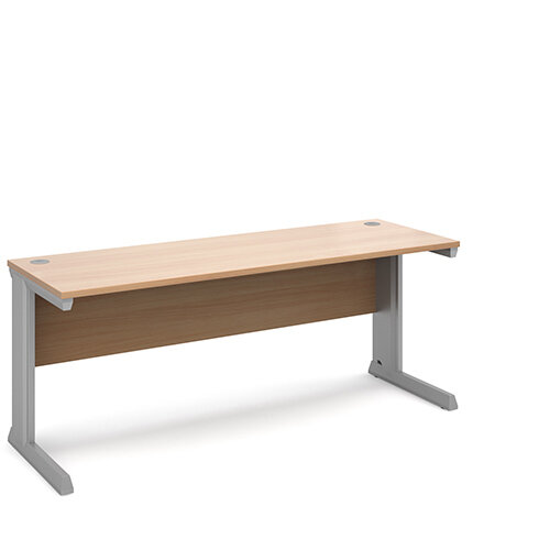 Vivo straight desk 1800mm x 600mm - silver frame, beech top Vivo straight desk 1800mm x 600mm - silver frame, beech top
