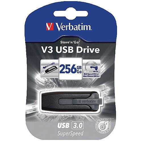 Verbatim Store n Go V3 USB 3.0 Flash Drive 256GB Black 49168