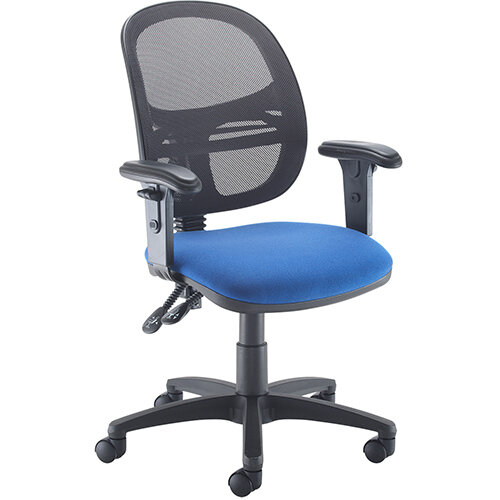 Vantage Mesh medium back operators chair with adjustable arms - blue Vantage Mesh medium back operators chair with adjustable arms - blue