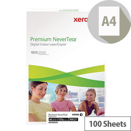 Xerox Nevertear A4 95 Micron (125gsm) White Premium Copier Paper 100 Sheets Xerox Nevertear A4 95 Micron (125gsm) White Premium Copier Paper 100 Sheets