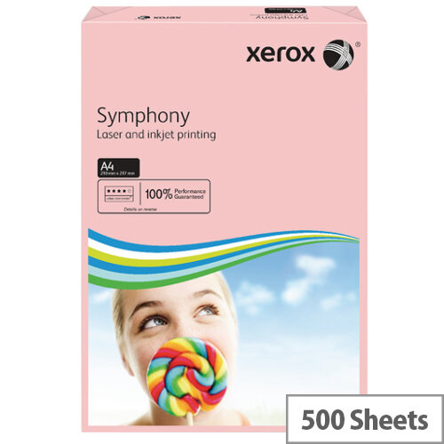 Xerox Symphony Pastel Pink A4 Paper 80gsm Paper Pack of 500 