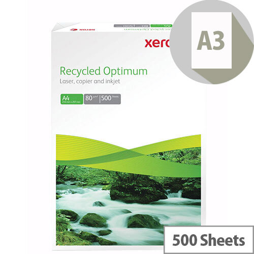 Xerox A3 Recycled Paper Supreme 80gsm White Ream 500 Sheets