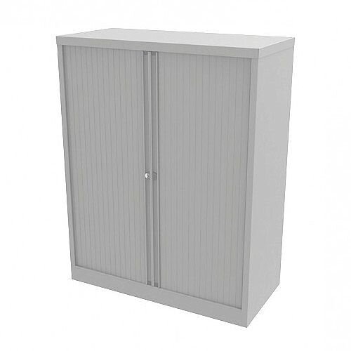 Bisley Side Opening Tambour Door Cupboard H1270xW1000xD470mm White - Supplied Empty, Variety of Shelves & Suspension Filing Roll Out Frames Available