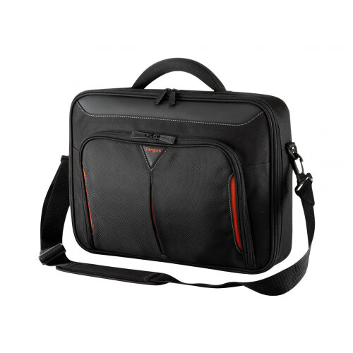 Targus Classic+ Clamshell Laptop Bag 14.1" Black Red - Re-enforced adjustable padded handle for extra comfort - functional design, quality & durability