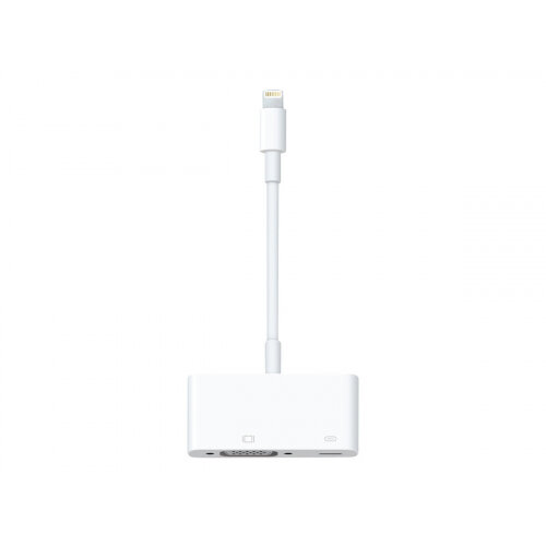 Apple - VGA adapter - Lightning (M) to HD-15, Lightning (F) - for 12.9-inch iPad Pro; 9.7-inch iPad Pro; iPad Air; iPad Air 2; iPad mini; iPad mini 2; 3; 4