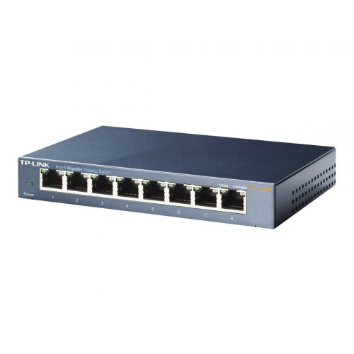 TP-Link TL-SG108 8-port Metal Gigabit Switch - Switch - unmanaged - 8 x 10/100/1000 - desktop