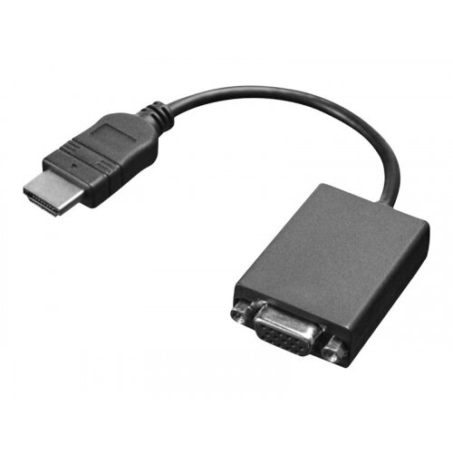 Lenovo Black Cable HDMI/VGA Audio Video Adapter – Male/Female, 20 cm length, 1920 x 1080 Resolution, Plug and Play & ThinkPad Compatible (0B47069)