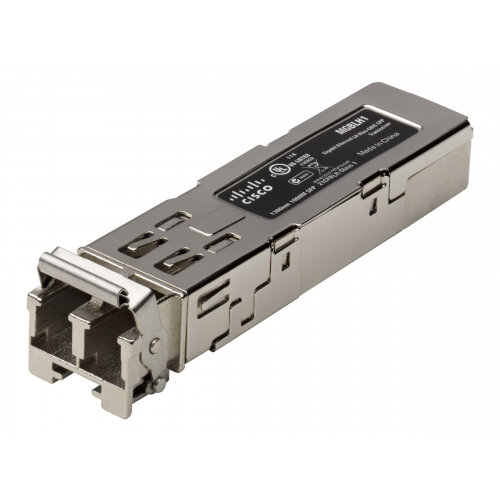 Cisco Small Business MGBLH1 - SFP (mini-GBIC) transceiver module - GigE - 1000Base-LH - LC - up to 40 km - 1310 nm - for P/N: MGBBX1, MGBLH1/EU, MGBLH1-UK, MGBLX1, MGBSX1-EU, MGBSX1-UK, MGBT1-EU, MGBT1-UK